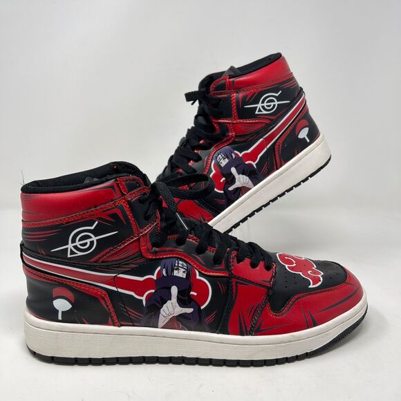 Itachi Akatsuki Naruto Cloud Custom Anime High Top Sneaker Shoes Mens 44 US 10.5 - Picture 1 of 12